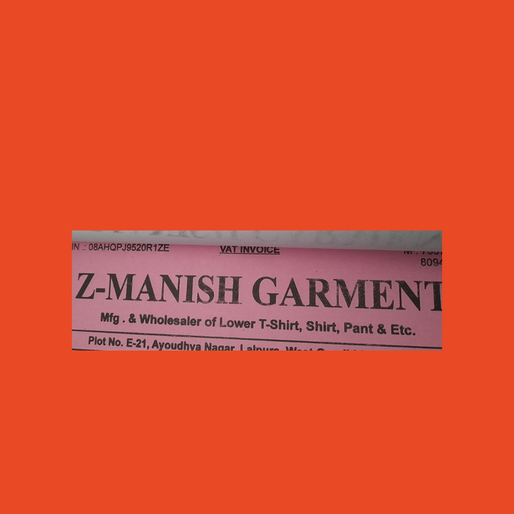 Visiting card store images of Z Manish garments