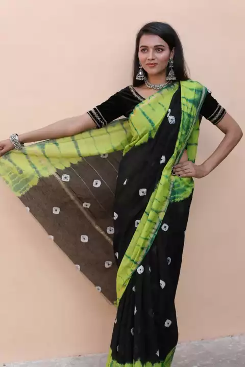 Chanderi sarees with blouse  uploaded by Ashoka bagru print on 12/15/2022