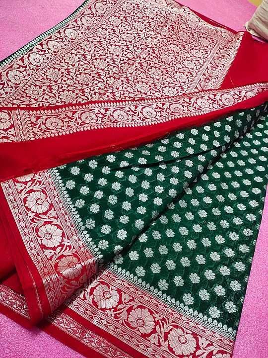Banarasi semi georgette silk saree uploaded by H A Unique Fabrics on 2/2/2021