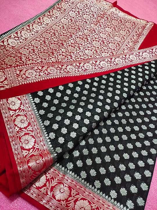 Banarasi semi georgette silk saree uploaded by business on 2/2/2021