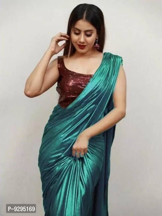 Classic Lycra Solid Saree with Blouse piece uploaded by business on 12/15/2022