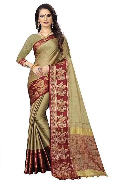 Kalpana creation cotton silk saree with blouse uploaded by business on 7/3/2020