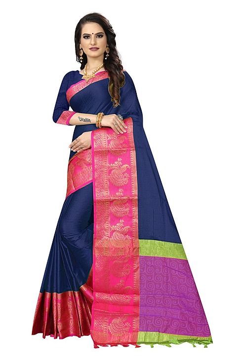 Kalpana creation cotton silk saree with blouse uploaded by Kalpana creation on 7/3/2020