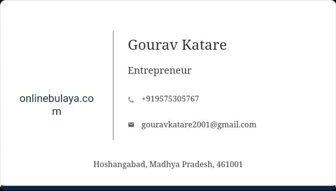 Visiting card store images of Onlinebulaya