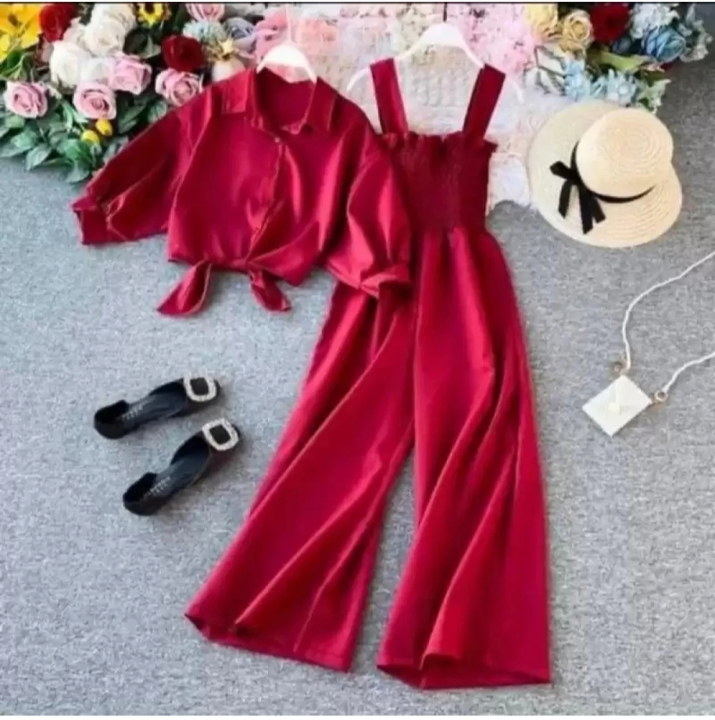 Women shrug jumpsuit combo Red uploaded by Mam and You on 12/16/2022