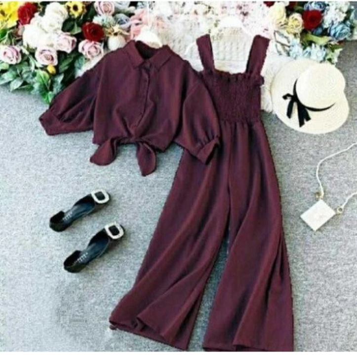 Women shrug jumpsuit combo Wine uploaded by Mam and You on 12/16/2022