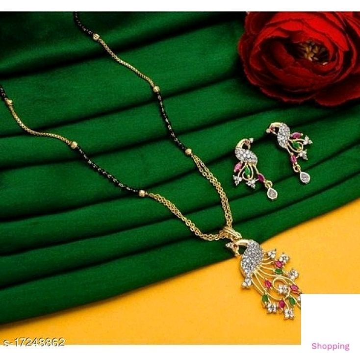 Post image Catalog Name:*Twinkling Colorful Mangalsutras*
Base Metal: Alloy
Plating: Gold Plated
Stone Type: Cubic Zirconia/American Diamond
Sizing: Non-Adjustable
Type: Mangalsutra Set
Multipack: 1
Sizes:Free Size (Length Size: 20 in)
Dispatch: 2-3 Days
Easy Returns Available In Case Of Any Issue
*Proof of Safe Delivery! Click to know on Safety Standards of Delivery
₹350