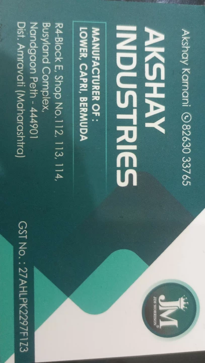 Visiting card store images of Akshay Industries