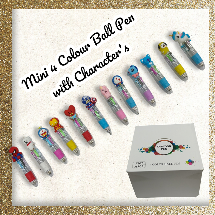 Mini 4 COLOR Ball pen with character head uploaded by Sha kantilal jayantilal on 12/16/2022