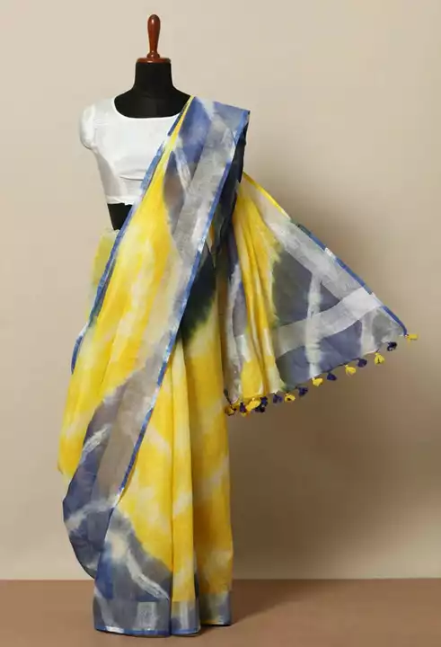 Linen silk saree  uploaded by Weavers gallery on 12/16/2022