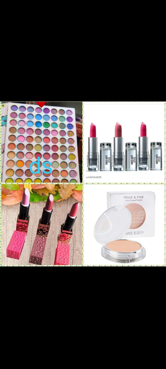 Attractive Makeup Combo only on Dream shades
Big eyeshadow palette🥳
3 pcs Lakme lipstick
3 pcs matt uploaded by B.R Enterprises  on 12/16/2022