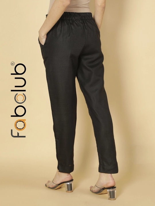 Cotton Solid Plain Black Women Trouser Pant uploaded by Fab Creation on 12/16/2022