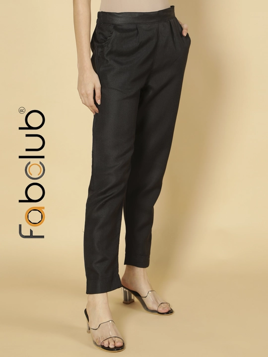 Cotton Solid Plain Black Women Trouser Pant uploaded by Fab Creation on 12/16/2022
