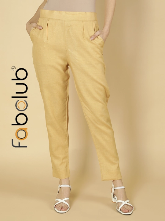 Cotton Solid Plain BeigeWomen Trouser Pant uploaded by Fab Creation on 5/29/2024