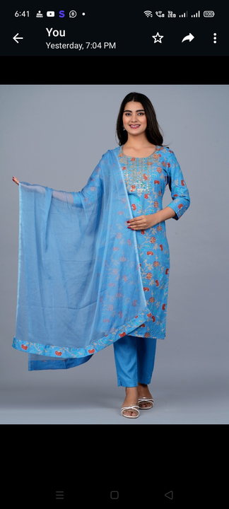 Women embroidered and mirror work kurta pant and Dupatta set uploaded by KP ENTERPRISES on 12/17/2022