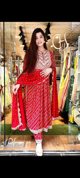 Women embroidered and mirror work kurta pant and Dupatta set uploaded by business on 12/17/2022