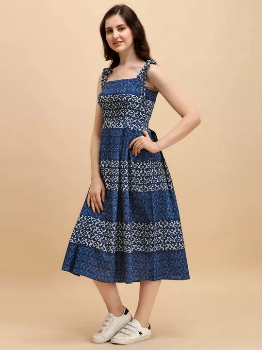 💃 *Quality Rayon Knee Length Designer Blue Indigo Dress*💃💃💃  uploaded by Fabgram Lifestyle  on 12/17/2022