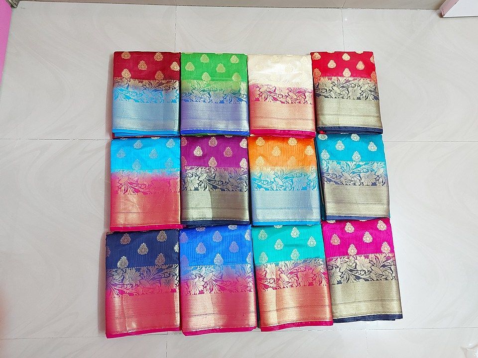 Art silk sarees with rich pallu with blouse uploaded by Anand textile on 7/3/2020