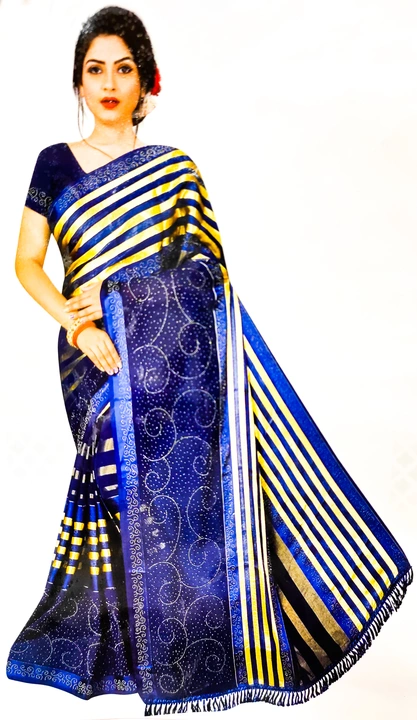 Glamourhub Premium Blue Fabric Saree with Swaroski Work uploaded by Glamourhub on 12/17/2022