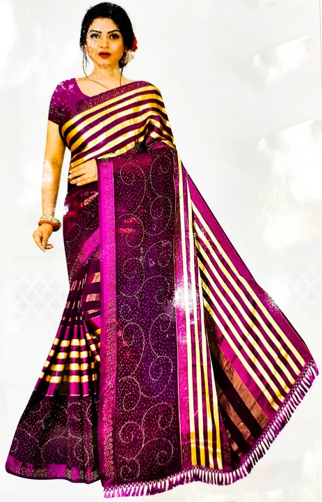 Post image Premium Fabric Saree with Swaroski Work from glamourhub. A house of trending fancy sarees.