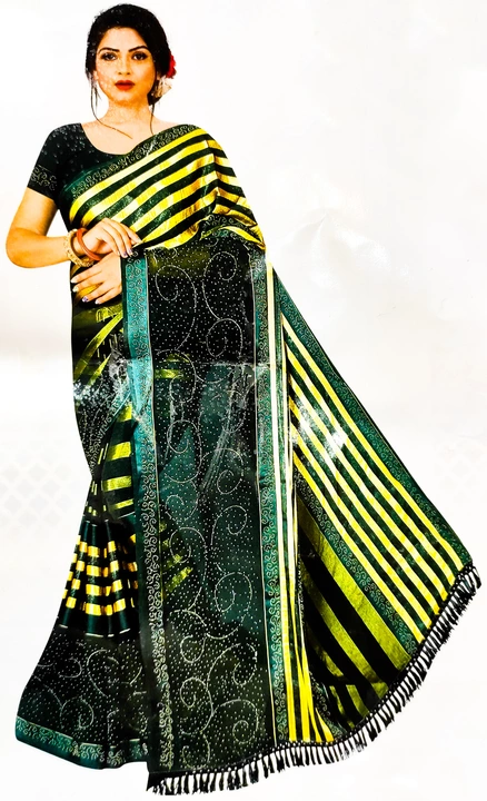 Glamourhub Premium Green Fabric Saree with Swaroski Work uploaded by business on 12/17/2022