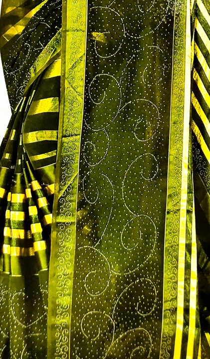 Glamourhub Premium Mehendi Fabric Saree with Swaroski Work uploaded by Glamourhub on 12/17/2022