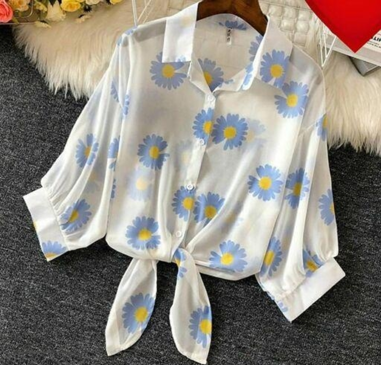 Women knot flower shirt Blue uploaded by Mam and You on 12/17/2022