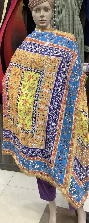 Post image Chinon Duppatta Digital Print Embellished With Mirror Work And Hand Works , Karachi Style Print Duppatta Wedding/Party Wear