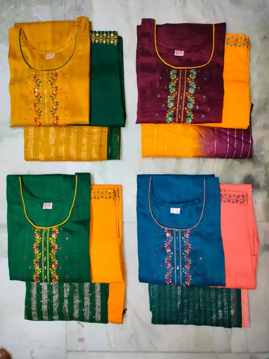Silk dupata set uploaded by Laxmi garments on 12/17/2022