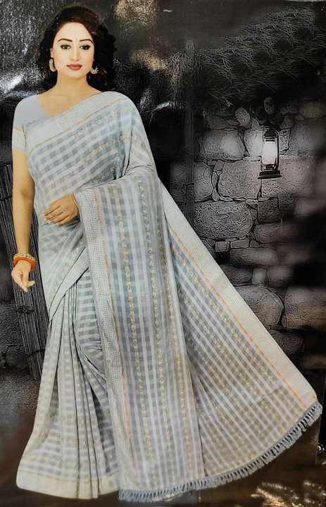 Glamourhub Premium Grey Fabric Saree with Swaroski Work uploaded by business on 12/17/2022