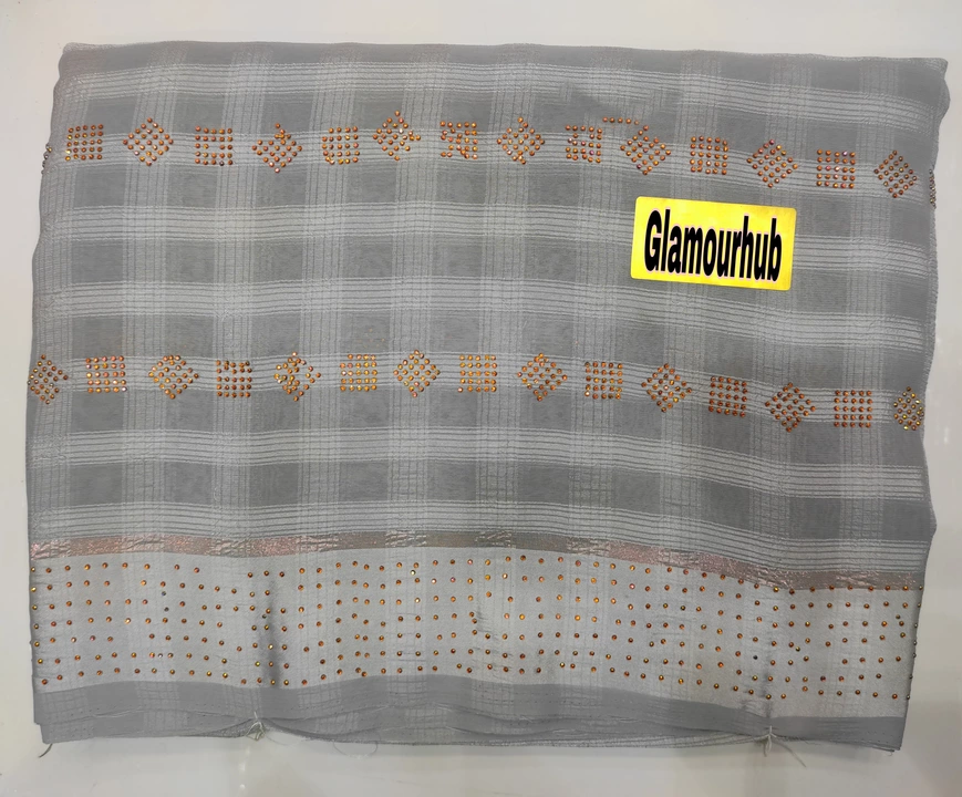 Glamourhub Premium Grey Fabric Saree with Swaroski Work uploaded by Glamourhub on 12/17/2022