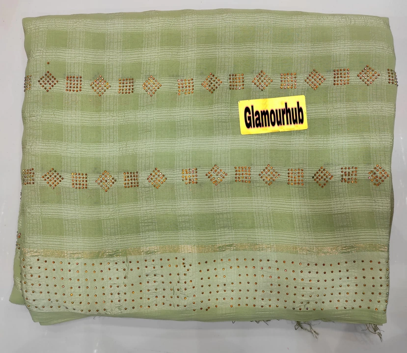 Glamourhub Premium Green Fabric Saree with Swaroski Work uploaded by Glamourhub on 12/17/2022