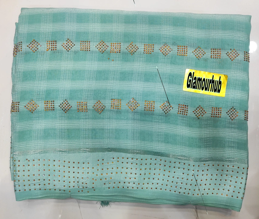 Glamourhub Premium Blue Fabric Saree with Swaroski Work uploaded by Glamourhub on 12/17/2022