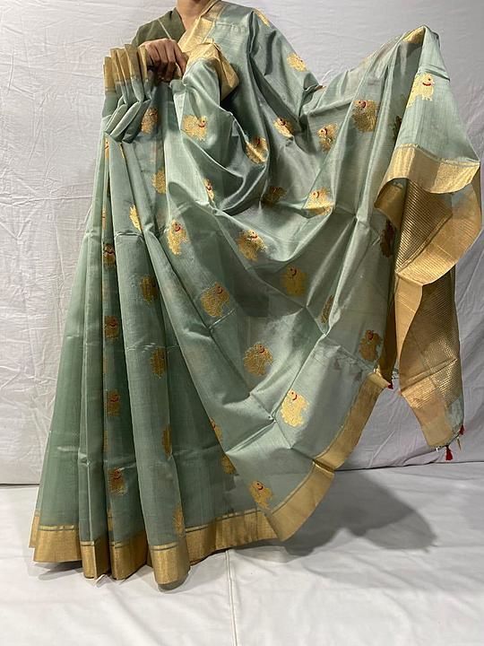 Pure silk handwoven saree order by my whatsapp number  uploaded by Faizhandloomchanderi on 2/2/2021