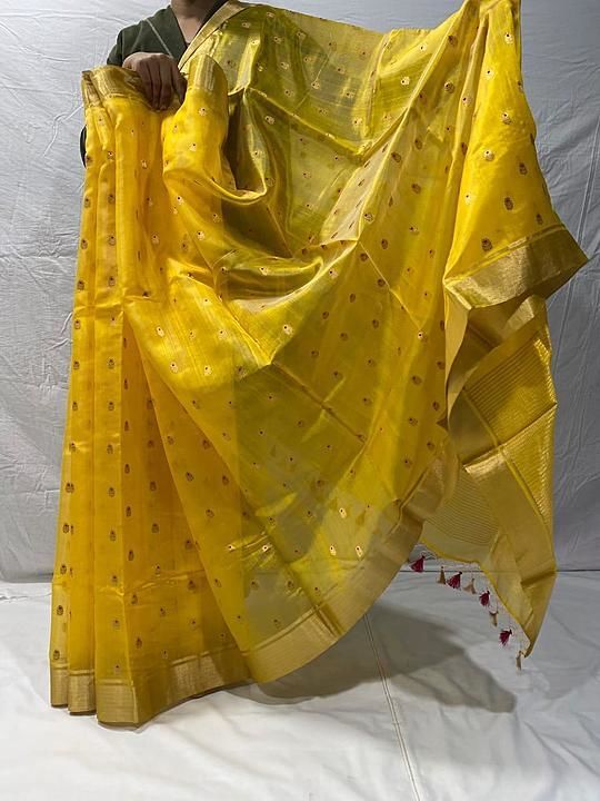 Pure silk handwoven saree order by my whatsapp number  uploaded by Faizhandloomchanderi on 2/2/2021