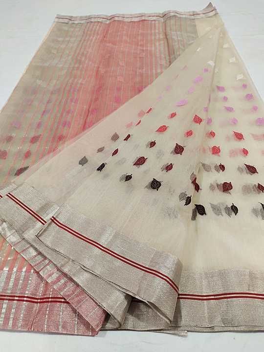 Chanderi handloom silk saree uploaded by business on 2/2/2021