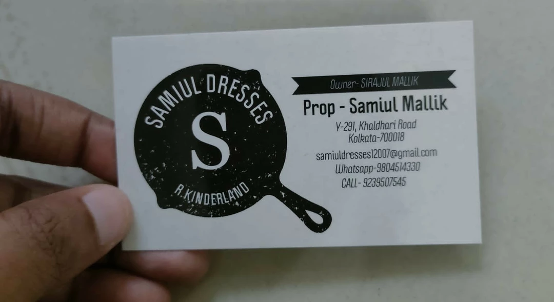Visiting card store images of S SAMIUL DRESSES 
