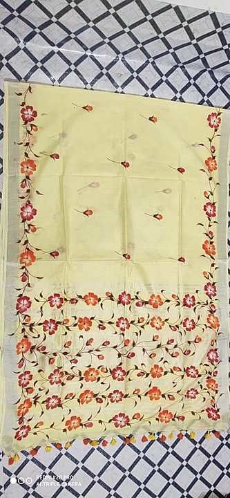 Semi lilan hand painted saree uploaded by business on 2/2/2021