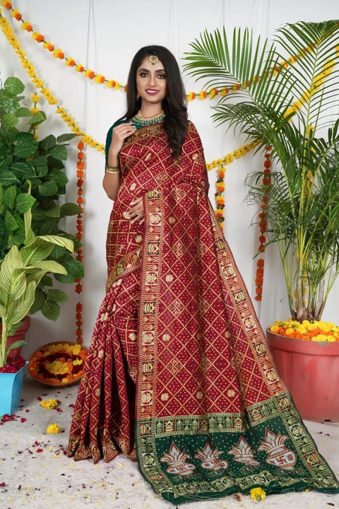 Women Bandhani Patola Design Saree uploaded by Ishita Enterprise on 12/18/2022