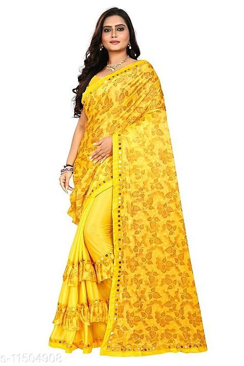 Floral Printe Bollywood silk blend Saree uploaded by business on 2/3/2021