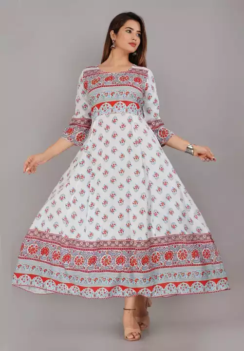 Anarkali kurti in white colour  uploaded by business on 12/18/2022