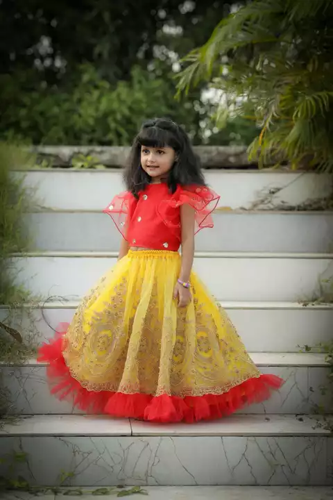 Post image *RKT-674*

*Beautiful net skirt with blouse. We take pride to provide you with tools to design, customize and have fun with little things around your little one!*

◾Catalog : Yellow Coding

◾Blouse
▪️Blouse : Dotted Sequins Work with Netted Sleeves Frill Design on Soft Silk.
▪️Inner : Satin
▪️Size :  *2-4 Yrs |  5-7 Yrs | 8-10 Yrs | 11-13 Yrs | (Full stitched)*

◾Lahenga
▪️Material : *Heavy Net With Beautiful Golden Zari Embroidery Butta Work &amp; Moti Work with Border Frill Work*
▪️Inner : Satin
▪️Size :  2-4 Yrs |  5-7 Yrs | 8-10 Yrs | 11-13 Yrs | (Full stitched)

◾ *Rate : 829/-*

◾Note:
▪️Can-Can is also there inside lahenga.