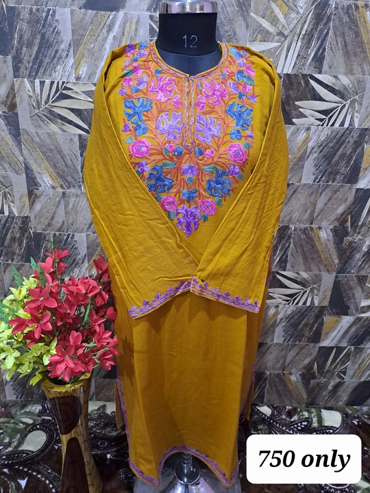 Post image Beautiful kashmiri Ari work pheran with Amazing Colours Price 750 Only Contact us 6005067783