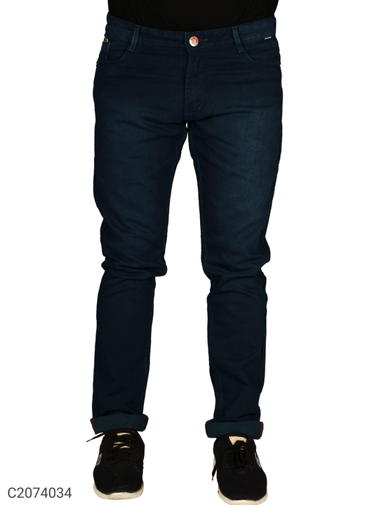 Post image *Catalog Name:* Cotton Blend Solid Slim Fit Mens Jeans⚡⚡ Quantity: Only 5 units available⚡⚡*Details:*Product Name: Cotton Blend Solid Slim Fit Mens JeansPackage Contains: It Has 1 Piece of Mens JeansFabric: Cotton BlendColor: Navy BlueBrand: Black DerbyPattern: SolidFit: SlimClosure: OthersOccasion: CasualCombo: Pack of 1Ideal For: MenWeight: 400Designs: 4💥 *FREE COD*💥 *FREE Return &amp; 100% Refund*🚚 *Delivery:* Within 7 days