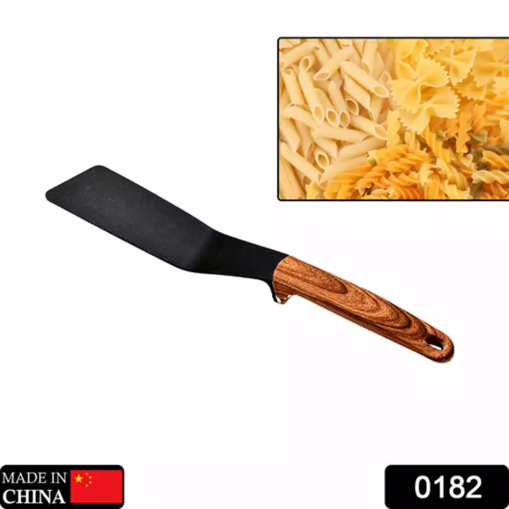 0182 tylish Kitchen Tool, Flexible Non Stick Heat Resistant Nylon Spatula, Wooden Handle Cooking Cur uploaded by DeoDap on 12/19/2022