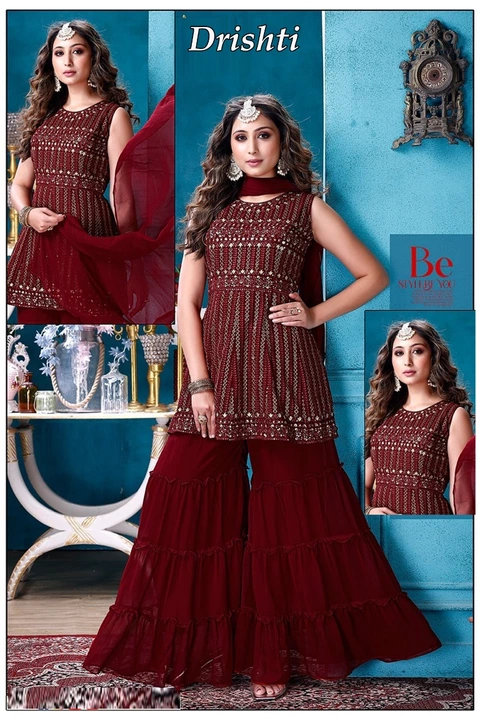 Gharara suit (material -georget) uploaded by business on 12/19/2022