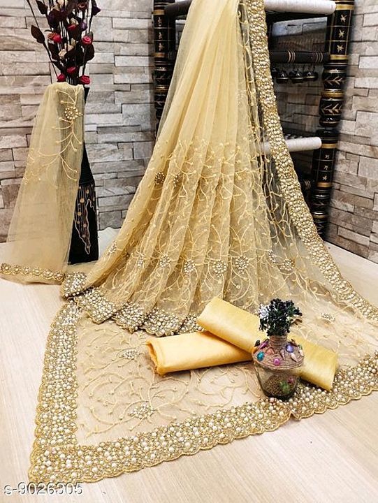 Net Saree uploaded by business on 2/3/2021