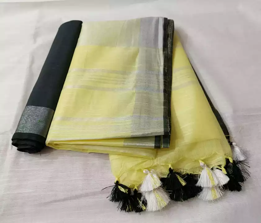 *High quality linen by linen saree*

🚩 *premium quality & beautiful design*

🌸 LINEN SLAB SAREE 

 uploaded by Aanvi fab on 12/19/2022