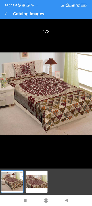 Sanganeri printed cotton single bedsheet with 1 pillow cover uploaded by Kandy SHOP on 12/19/2022