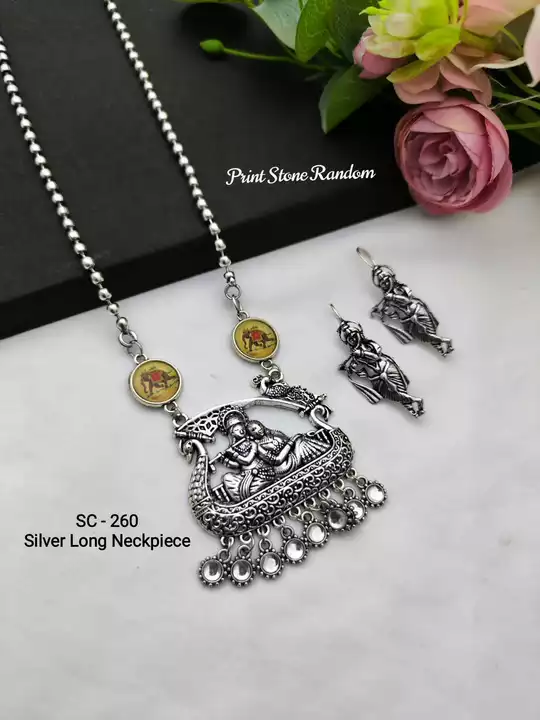Silver long neckpiece  uploaded by Shreevari fashion on 12/19/2022